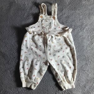 Vtg 90's Baby 3-6m Bubble Romper Ruffled Waffle Knit Cottage core baby boho